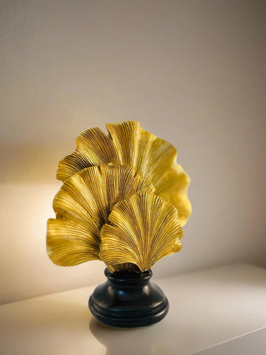 "Golden Ginkgo Showpiece – Elegant metal decor inspired by nature, symbolizing longevity & prosperity, perfect for home & office decor – Arishta Home"
